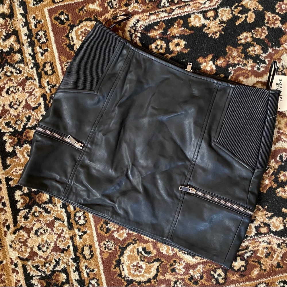 Faux Leather Mini Skirt